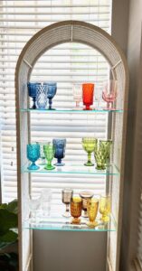 colorful wedding glassware