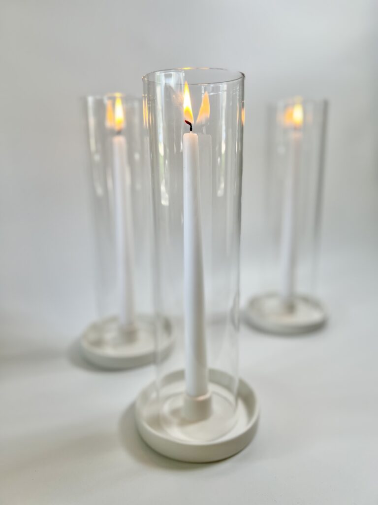 white candle holder