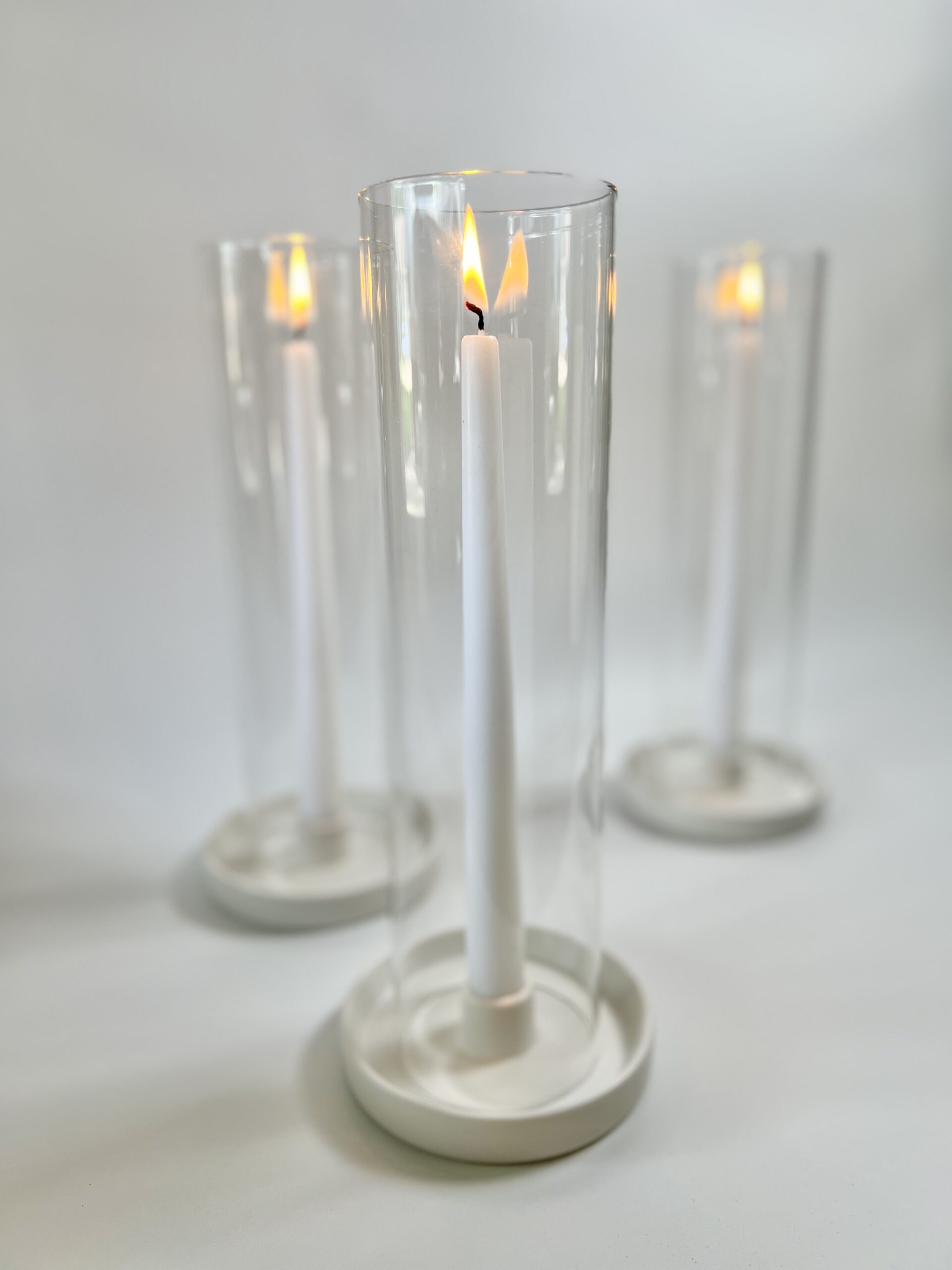 white candle holder