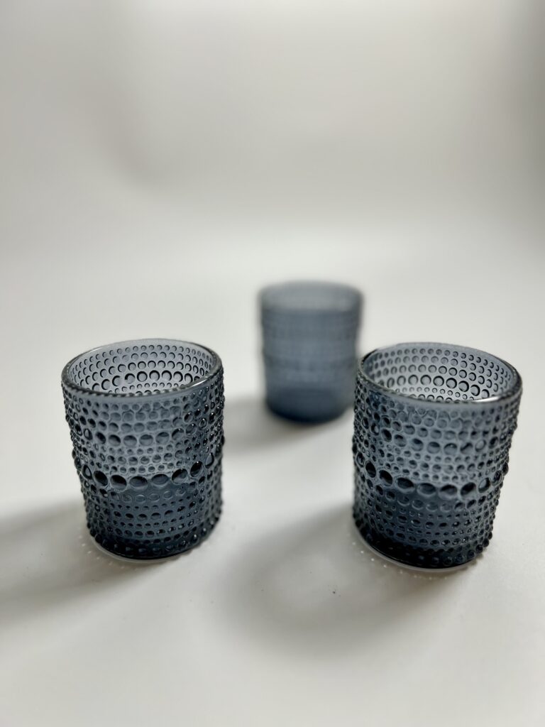 blue tea light candle holder