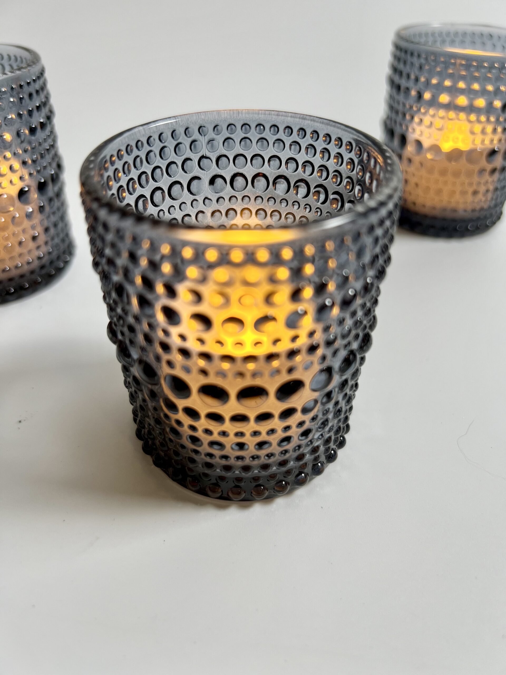 blue tea light candle holder