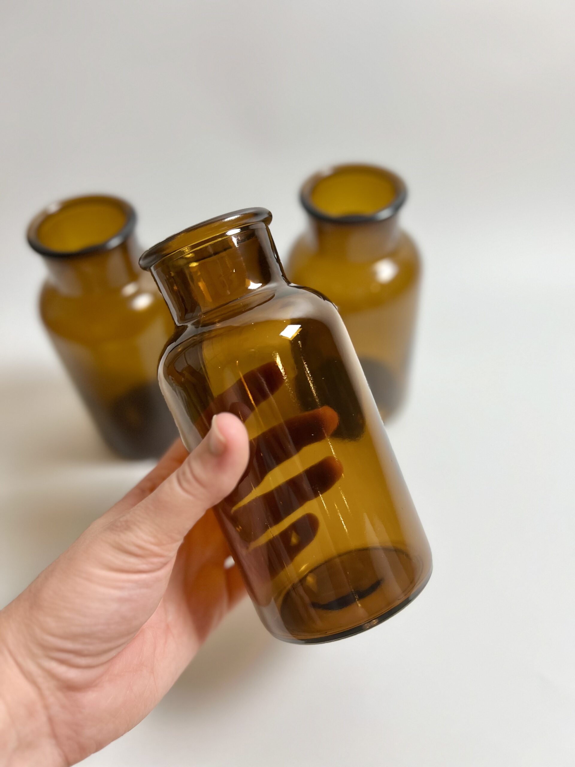 amber bud vases